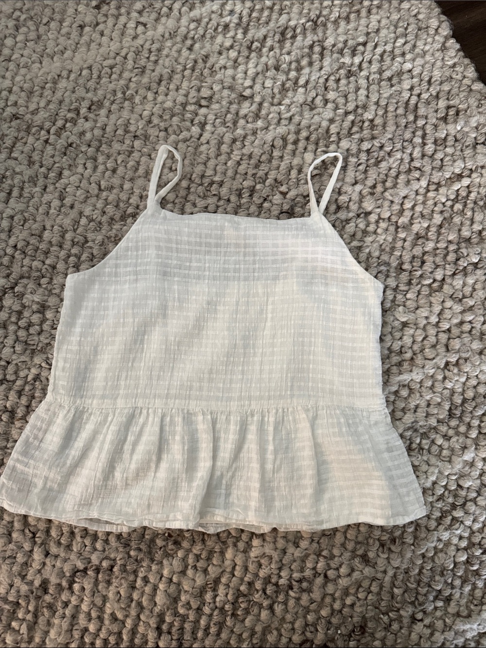 art class White Textured Peplum Cami with Spaghetti Straps